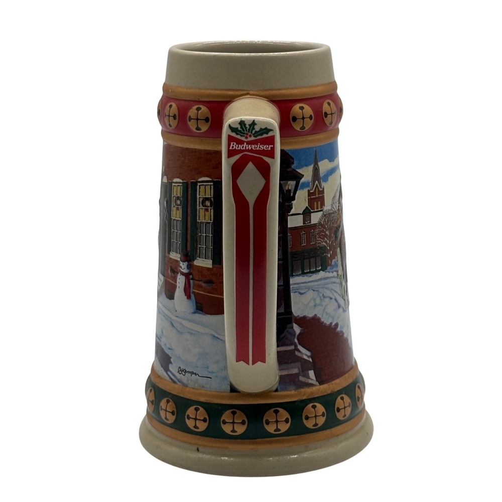 Budweiser 1993 Holiday Stein Hometown Holiday Clydesdales Ceramarte Brazil